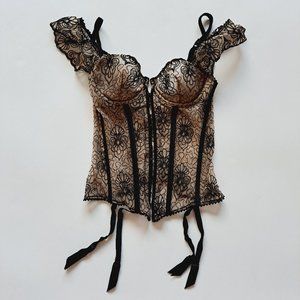 Ravage See Through Tan Beige Corset Top Size XS